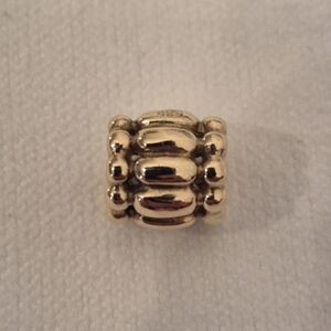 Pandora 14k solid gold beaded edge drum charm. marked 585 ALE